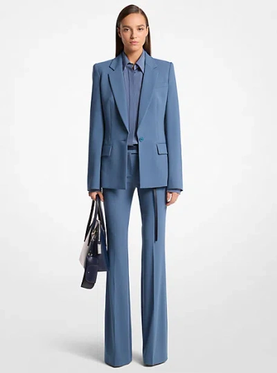 Michael Kors Tyler Stretch Wool Crepe Blazer In Blue