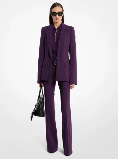 Michael Kors Tyler Stretch Wool Crepe Blazer In Purple
