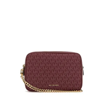 Michael Kors Tyrian Purple Canvas Medium Bryant Shoulder Bag In Red