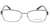 Michael Kors Unisex Menorca Rectangle Eyeglasses In Grey In Metallic