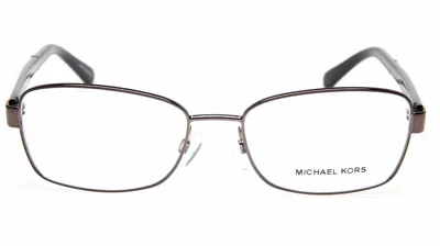Michael Kors Unisex Menorca Rectangle Eyeglasses In Grey In Metallic