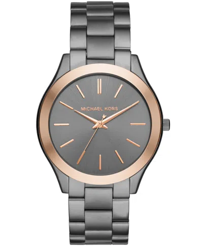 Michael Kors Unisex Slim Runway Gunmetal Stainless Steel 