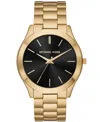 Michael Kors Unisex Slim Runway Ion-plated Stainless Steel Bracelet Watch 44mm In Gold,black