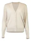 Michael Kors V-neck Buttoned Cardigan In Neutral