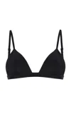 Michael Kors V-neck Compact Crepe De Chine Bra Top In Black