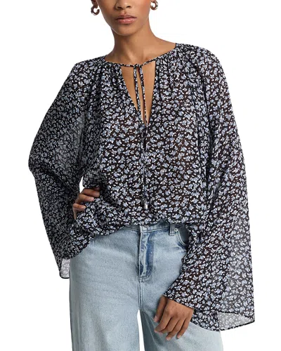 Michael Kors V Neck Top In Chambray
