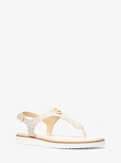 Michael Kors Val Signature Logo Thong Sandal In Neutral