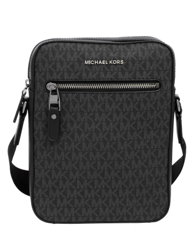 Michael Kors Varick Logo Messenger Bag In Black