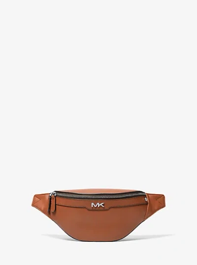 Michael Kors Varick Small Leather Belt Bag In Brown