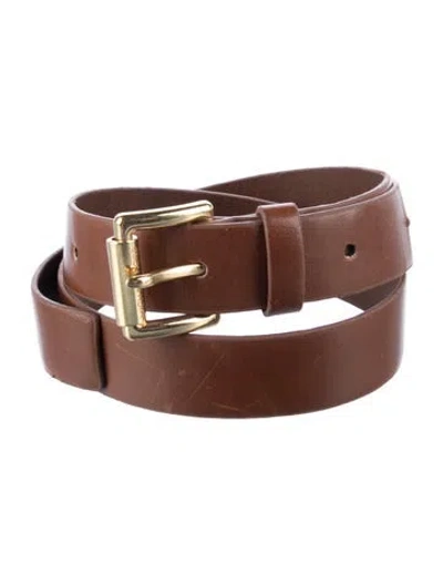Pre-owned Michael Kors Vegan Leather Belt In Brown