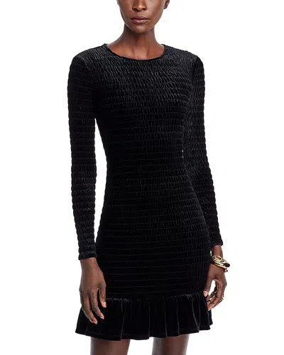 Michael Kors Velvet Mini Dress In Black