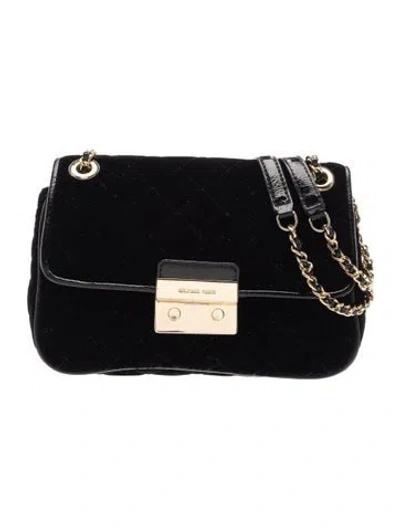 Pre-owned Michael Kors Velvet Shoulder Bag In Blue