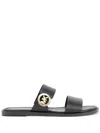 Michael Kors Vera Leather Sandals In Black