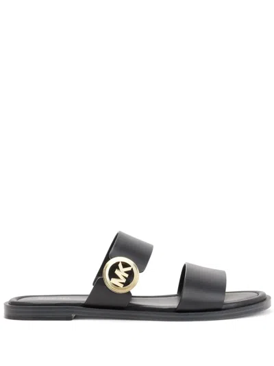 Michael Kors Vera Leather Sandals In Black