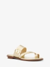 Michael Kors Michael  Mmk Vera Slip-on Toe-ring Slide Sandals In Gold