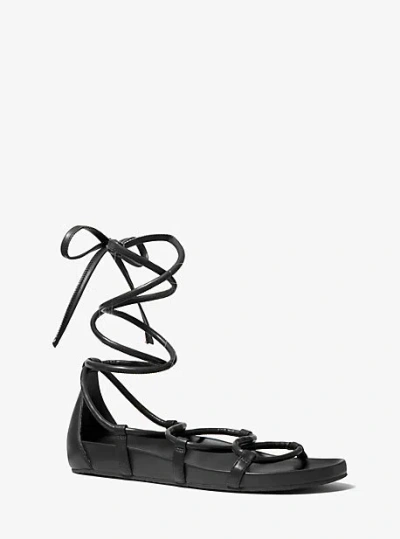 Michael Kors Vero Lace-up Sandal In Black