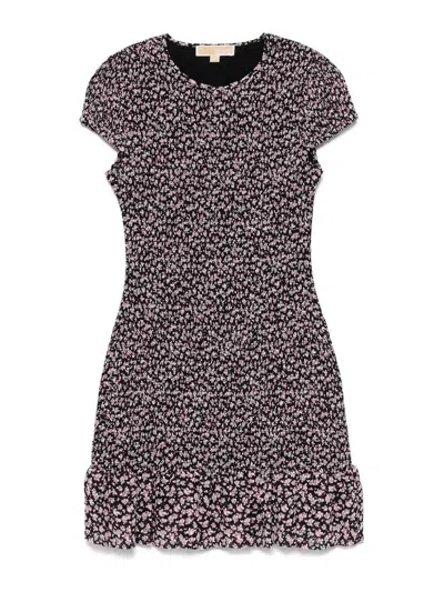 Michael Kors Floral Print Dress In Black  