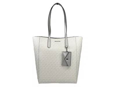 Michael Kors Vincent With Card Case Large Tote Purse Bag Silver In Multi