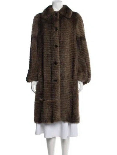 Pre-owned Michael Kors Vintage 2000's Faux Fur Coat In Brown