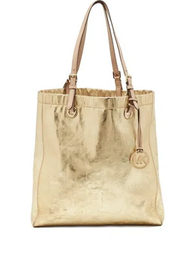 Pre-owned Michael Kors Vintage 2024 Metallic Tote Bag In Gold