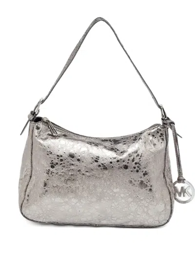 Pre-owned Michael Kors Vintage 2024 Patent Leather Shoulder Bag In Gray
