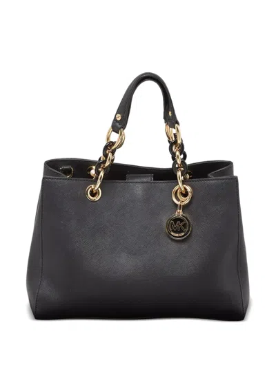 Pre-owned Michael Kors Vintage 2024 Saffiano Leather Tote Bag In Black