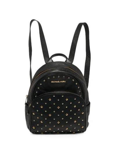 Pre-owned Michael Kors Vintage Abbey Studded Backpack In Black