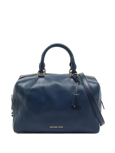 Pre-owned Michael Kors Vintage Bedford Leather Tote Bag In Blue