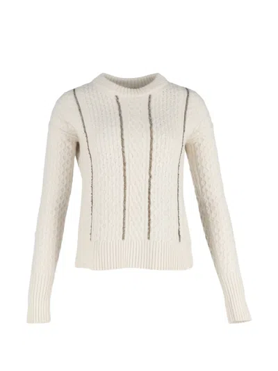 Pre-owned Michael Kors Vintage Cable-knit Sweater In Neutral