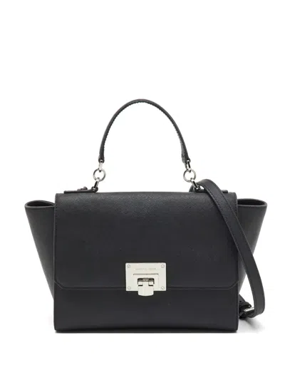 Pre-owned Michael Kors Vintage Callie Leather Shoulder Bag In Black