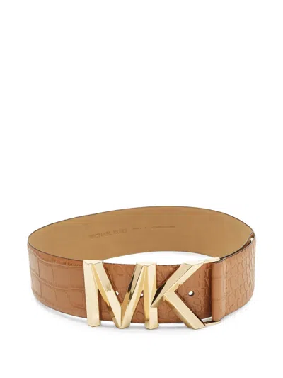 Pre-owned Michael Kors Vintage Crocodile-embossed Belt In Neutral