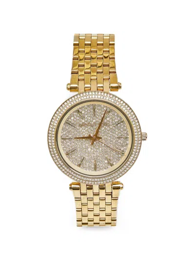 Pre-owned Michael Kors Vintage Darci Pavé 39mm Watch In Gold