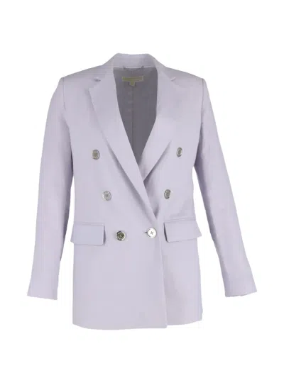 Pre-owned Michael Kors Vintage Double-breasted Linen Blazer In Purple