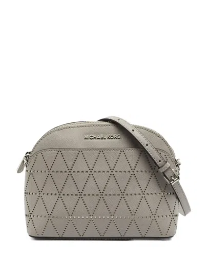 Pre-owned Michael Kors Vintage Emmy Perforated Shoulder Bag In Grey