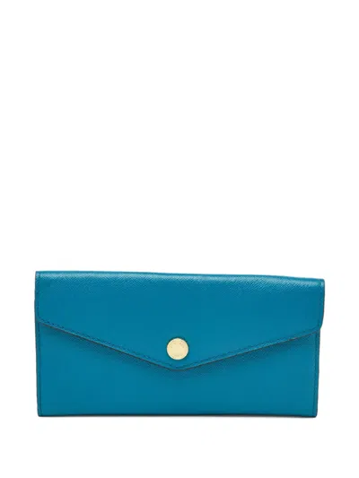 Pre-owned Michael Kors Vintage Flap Continental Wallet In Blue