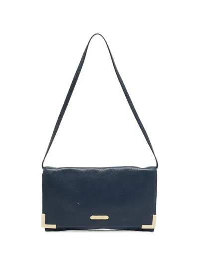 Pre-owned Michael Kors Vintage Frame Flap Shoulder Bag In Blue