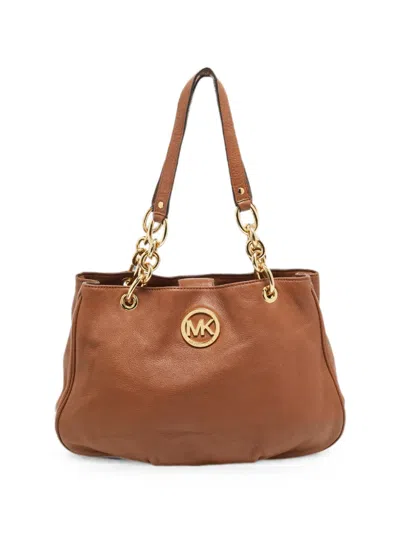 Pre-owned Michael Kors Vintage Fulton Chain Tote Bag In Brown