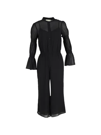 Pre-owned Michael Kors Vintage Gathered Sleeve Jumpsuit In Black