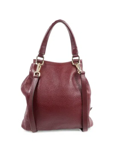 Pre-owned Michael Kors Vintage Grained Leather Backpack In Red