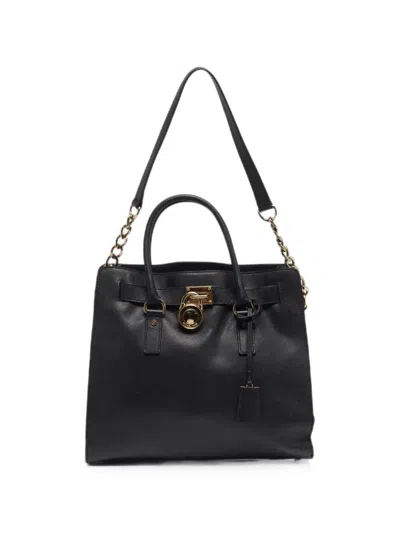 Pre-owned Michael Kors Vintage Hamilton Leather Tote Bag In Black
