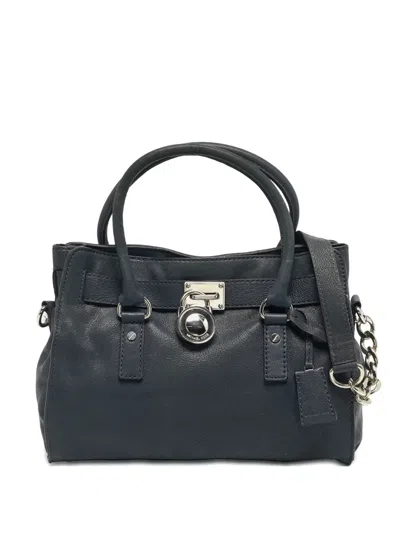 Pre-owned Michael Kors Vintage Hamilton Leather Tote Bag In Blue