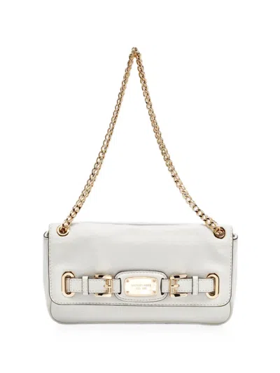 Pre-owned Michael Kors Vintage Hamilton Shoulder Bag In White