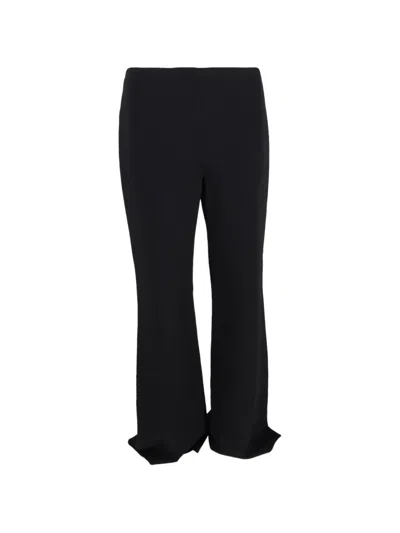 Pre-owned Michael Kors Vintage High-rise Flared Trousers In Black