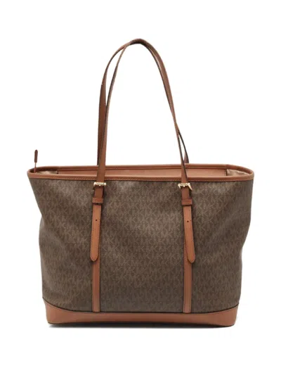 Pre-owned Michael Kors Vintage Jet Set Leather Tote Bag In Brown