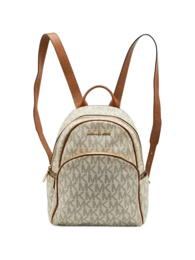 Pre-owned Michael Kors Vintage Jet Set Monogram Backpack In Neutrals