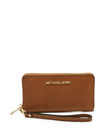 Pre-owned Michael Kors Vintage Jet Set Wallet In Brown