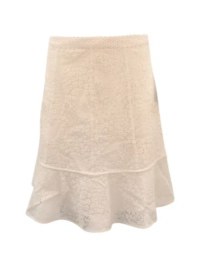 Pre-owned Michael Kors Vintage Lace Mini Skirt In White