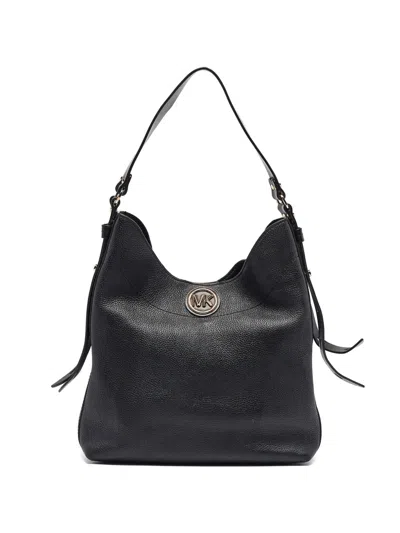 Pre-owned Michael Kors Vintage Large Bowery Leather Shoulder Bag In Black