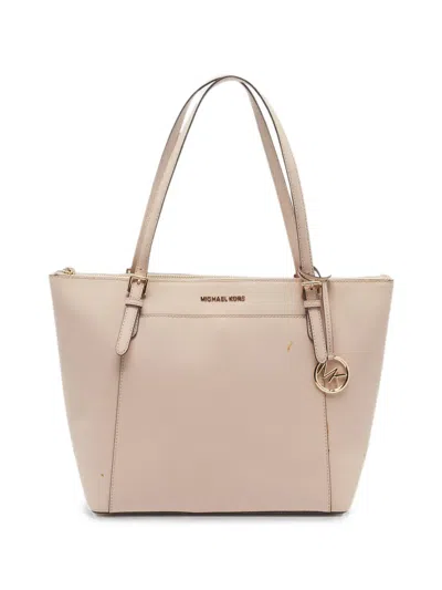 Pre-owned Michael Kors Vintage Large Ciara Saffiano-leather Tote Bag In Pink