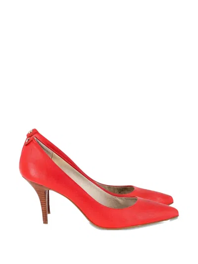Pre-owned Michael Kors Vintage Leather Point-toe Pumps In Red